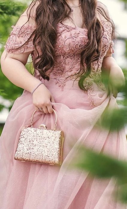 Розова бална рокля XL