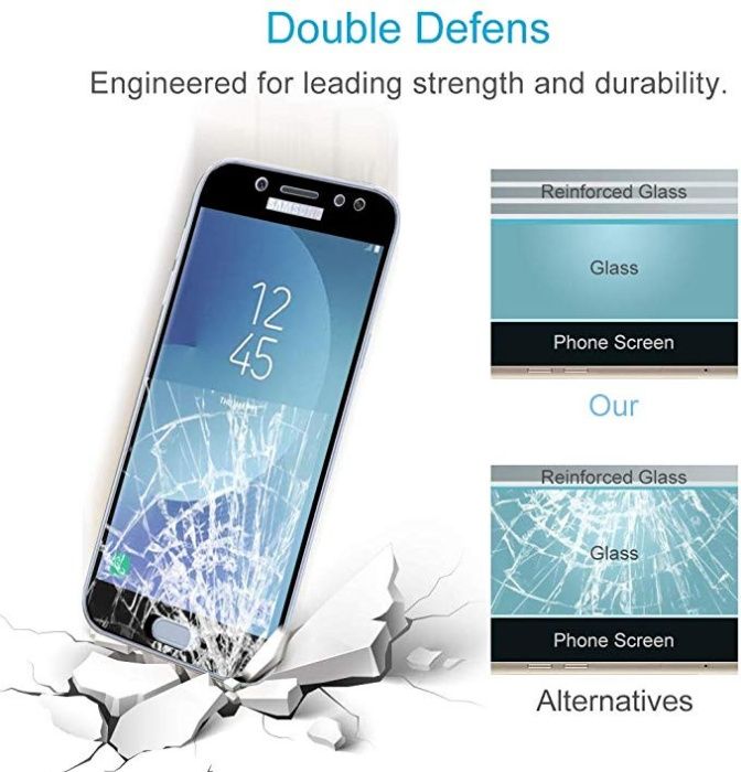 Folie de sticla Samsung Galaxy J7 2017 FULL GLUE cu margini negre