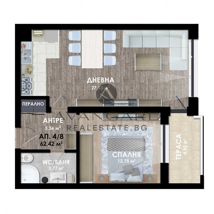 оф.19413 Двустаен Нова Сграда Гребна база