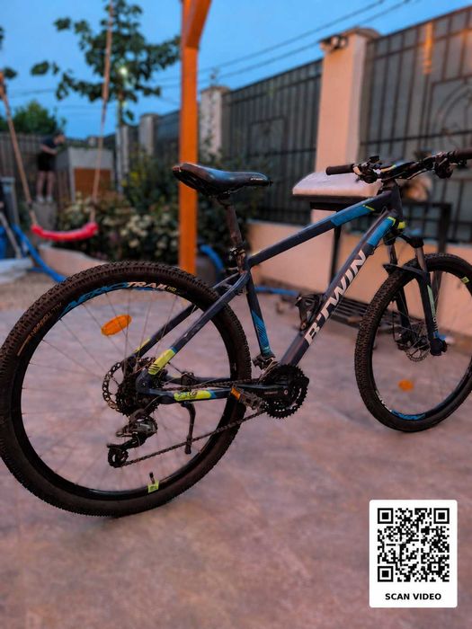 Bicicleta MTB B'Twin Rockrider 520, 27.5", marimea L, aluminiu, 24 viteze