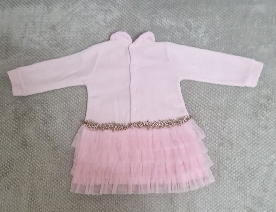 Rochita deosebita din catifea cu volanase 6 luni