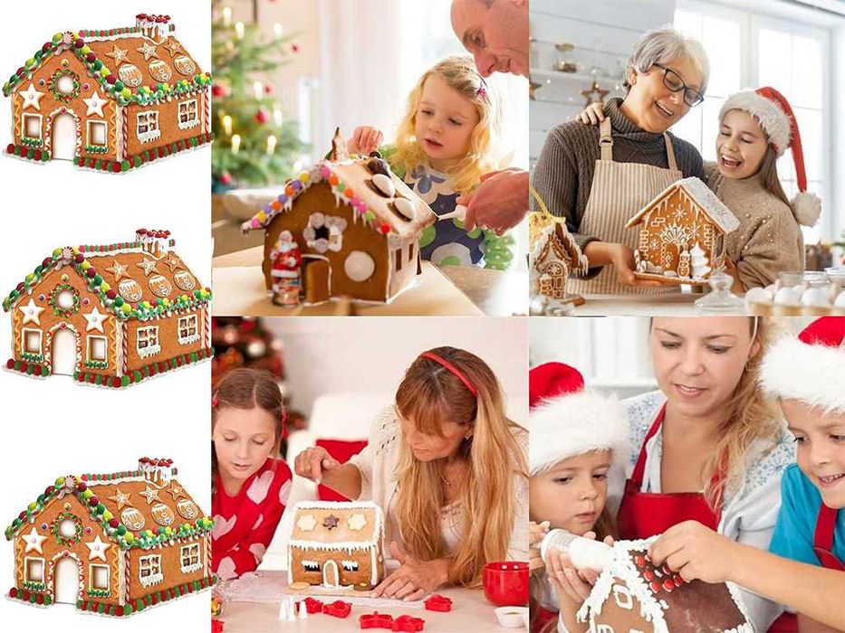 Комплект метални форми за коледни бисквити джинджифилова къща