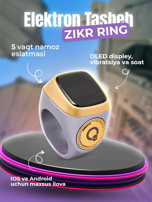 Zikr ring tasbeh, tasbex, тасбех, зикр ринг, namoz va zikr eslatmasi