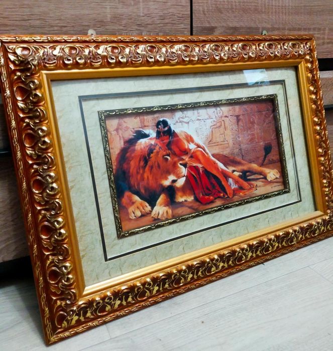 Продается картина "Девушка со львом"