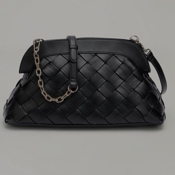 Poşetă Pouch maxi model împletit