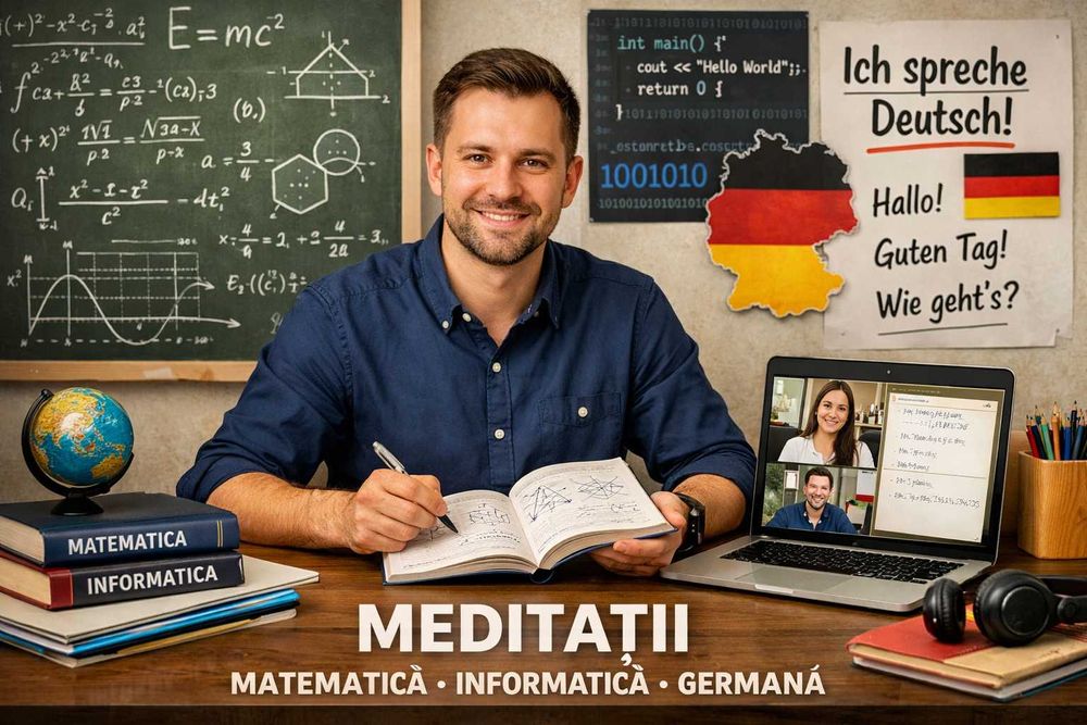 Meditații Online: Matematică, Informatică & Limba Germană – Experiență 10+ Ani