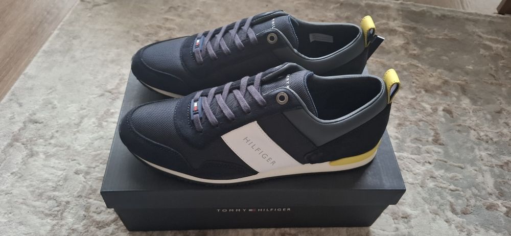 Pantofi sport barbati Tommy Hilfiger Iconic piele cu mesh, EUR41, NOI