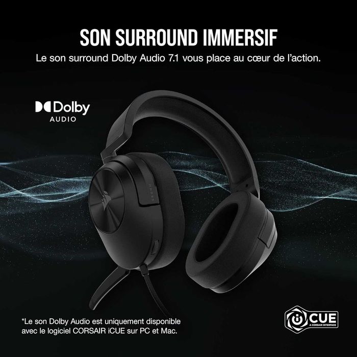 Слушалки CORSAIR HS55 Surround Headset, Dolby 7.1 Surround Sound