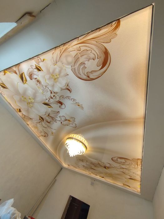 Натяжные потолки и 3D фотообои от производителя. 50.000сум