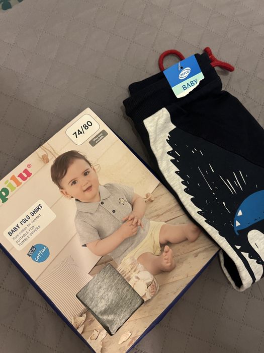 Set NOU tricou + pantaloni, baieti, marimea 74-80