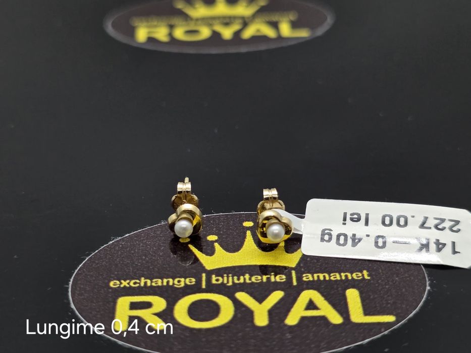 Bijuteria Royal: Cercei aur 14k/0.40 gr