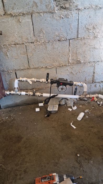 Установка катлов отопления.