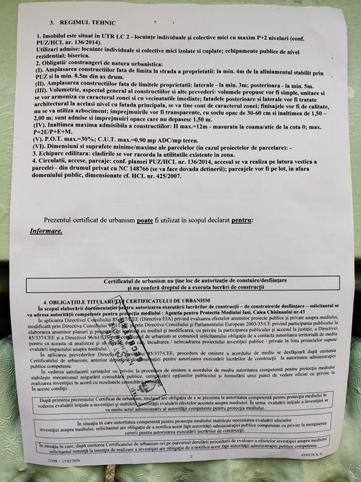 teren Bucium(intravilan Iași) 791 mp + 118 mp(cale acces) - Lidl