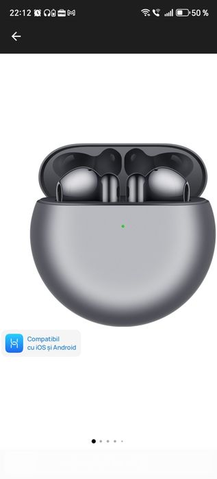 Casti In-Ear Huawei FreeBuds 4E, True Wireless, Hybrid ANC, Bluetooth, Silver Frost