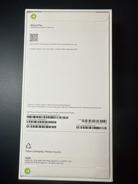 IPhone 17 pro 512 gb cosmic orange