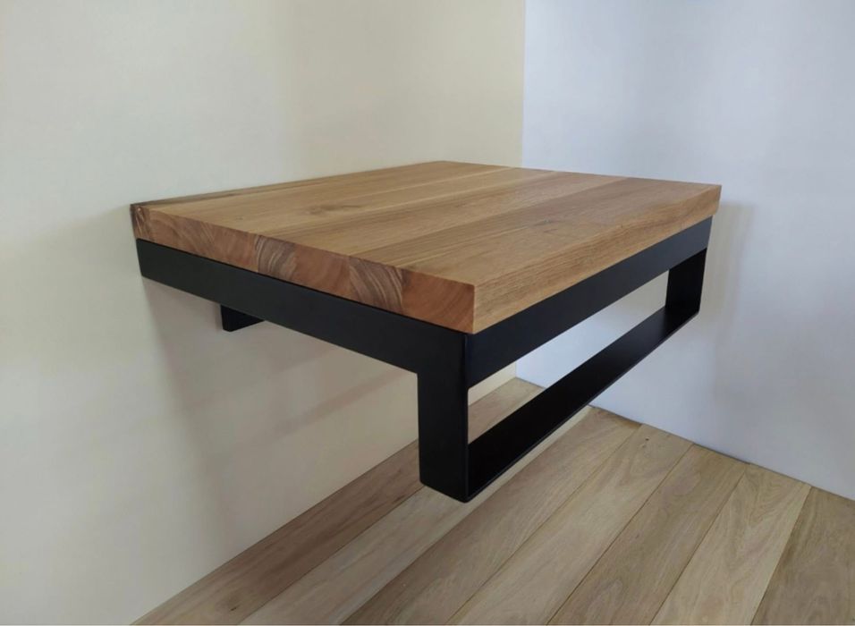 Наличен Плот за баня от масивно дърво дъб и метална стойка