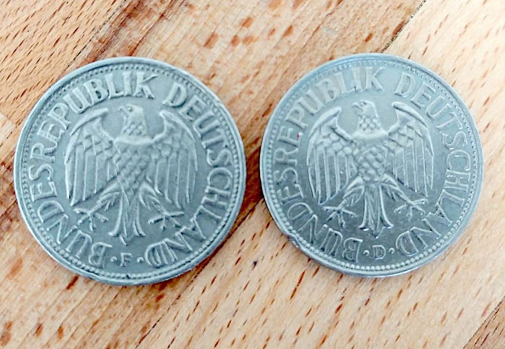 Deutsche Mark 1960 ''F'' 1965 ''D'' moneda colectie marca germana