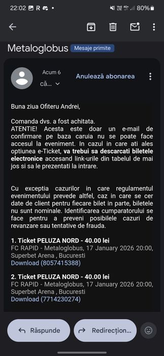 Bilete peluza nord rapid