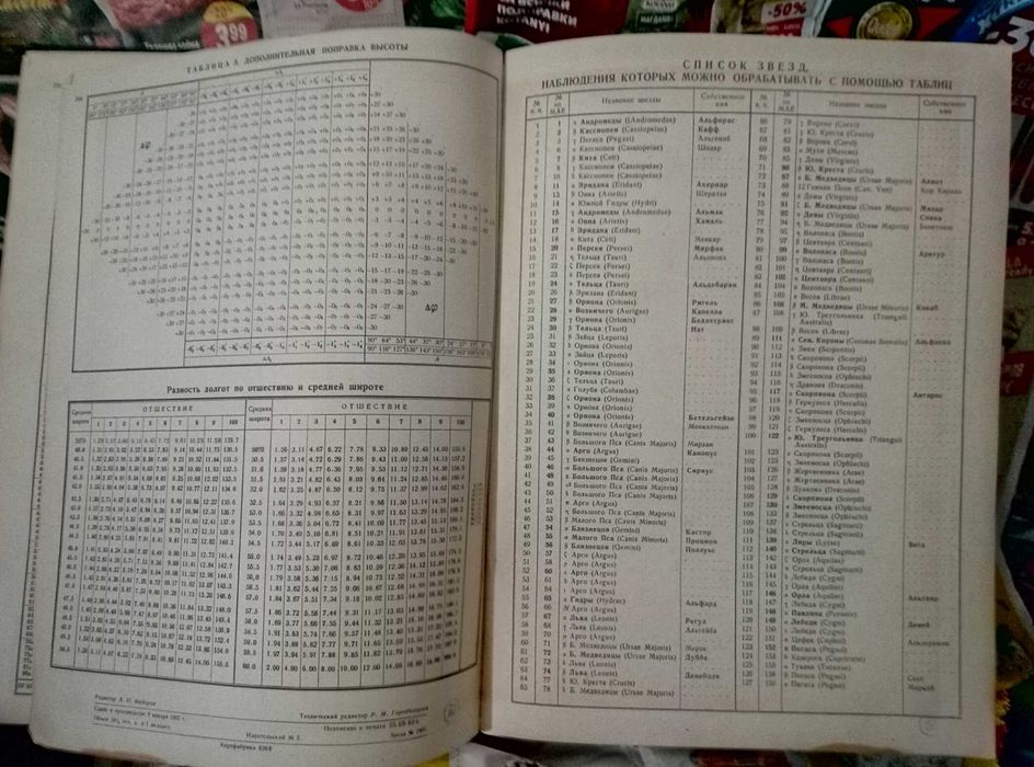 Высоты и азимуты светил ВАС-58 Том III для широт 40°–59° 1962г