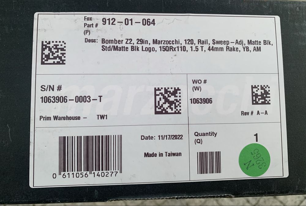 Marzocchi Bomber Z2 29” 120 мм