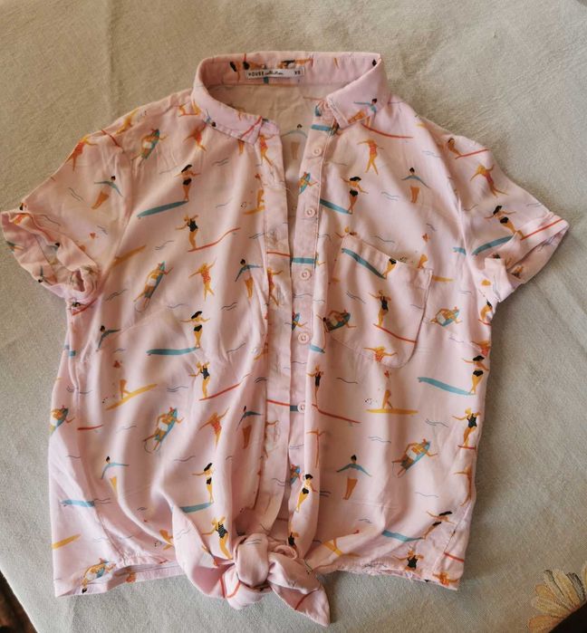 Дънкови поли+лятна блузка