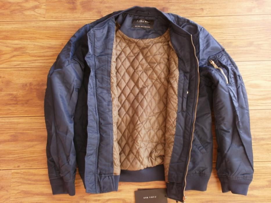 L Zara Men Bomber Jacket With back slogan