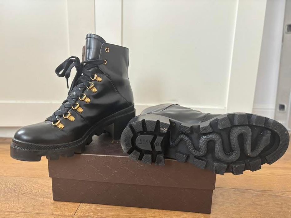 Боти / ботуши Gucci Combat Boots Sylvie Black 39 оригинални