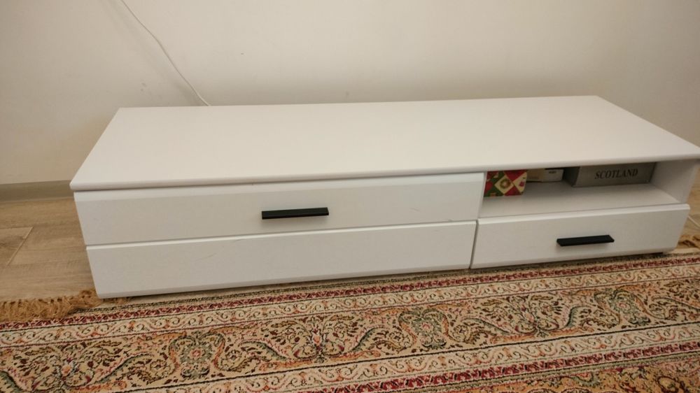 Тумба под ТВ, МДФ глянцевый, белый