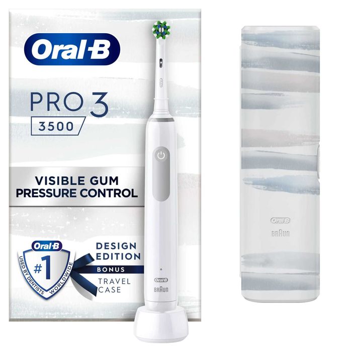 Periuta de dinti electrica Oral-B Pro 3 3500, Curatare 3D, Alb