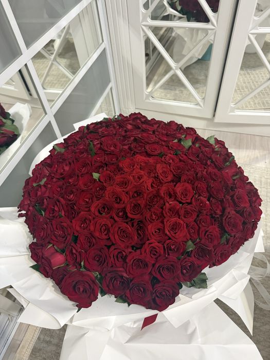 Красные розы  свежие  201 штук.