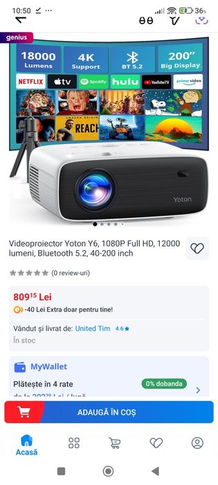 Proiector video (videoproiector)  Yoton Y6 FULL HD