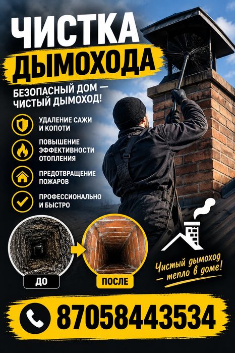 Чистка дымохода.