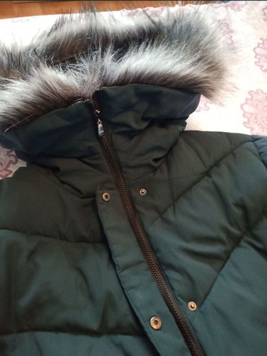 Куртка тёплая до колена. Зима