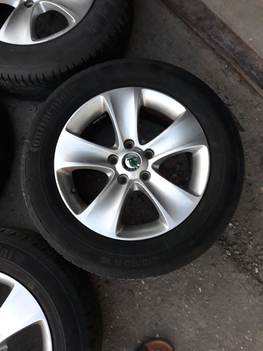 Set 4 jante aluminiu Skoda octavia cu anvelope 205 60 16 5 x 112 Octavia Golf 5.6.7 Touran