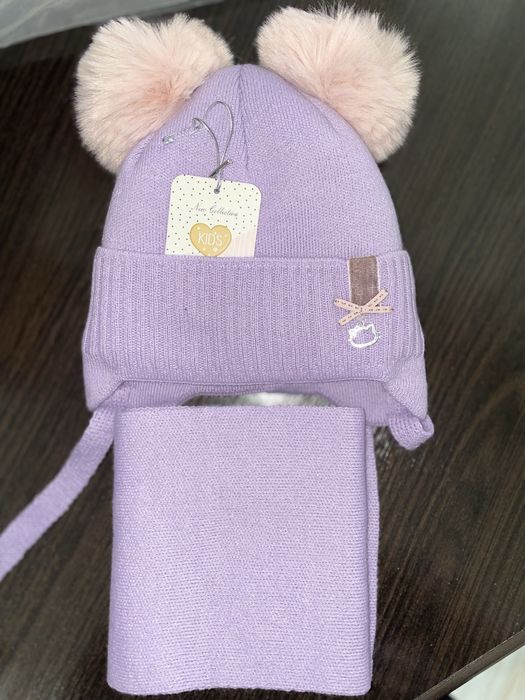 Зима Комплект шапка с шарфом