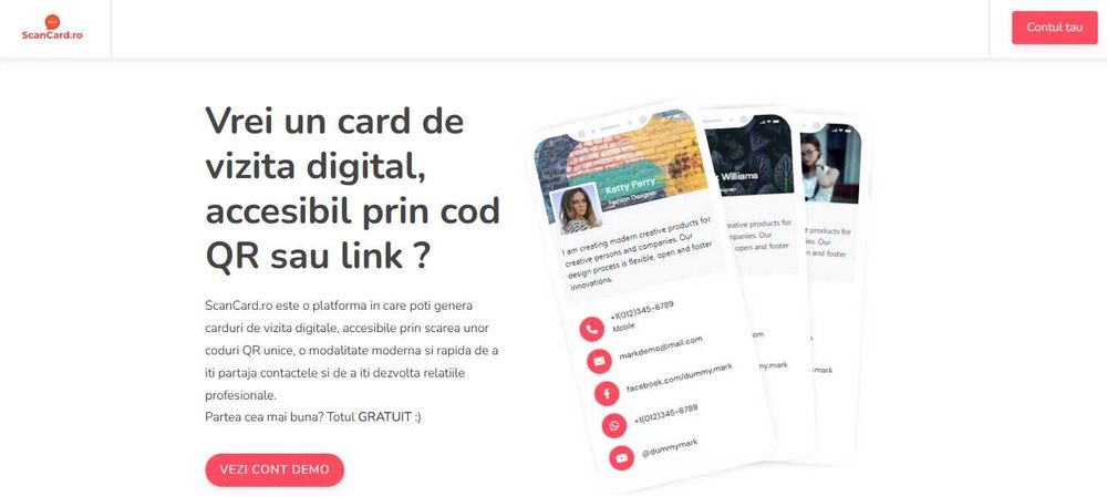 Afacere online la cheie - carti vizita digitale cod QR (pret REDUS)