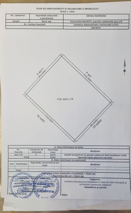Teren intravilan Rachiti Botoșani