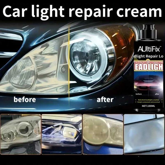 Kit de Reparare zgarieturi auto moto tabla 60ml. Crema de reparat faruri auto vesela 100ml pentru prevenirea oxidării,