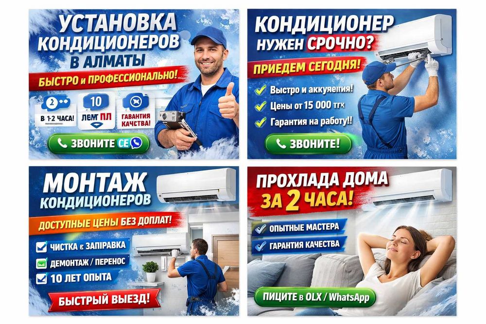 Профессиональная установка кондиционеров любой сложности!