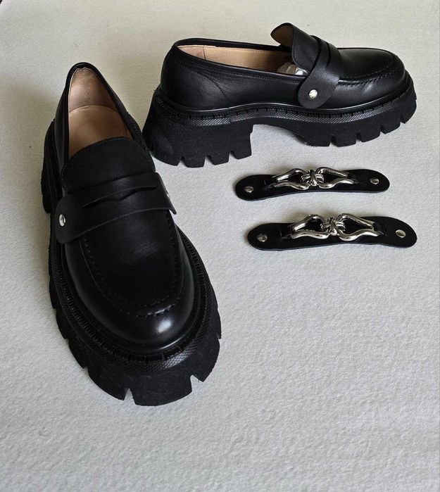 Лоферы кожаные 37-38 размер