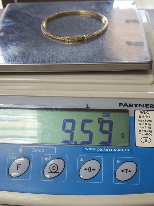 Brățară tenis din aur de 14K cu pietre semiprețioase albe  gramaj 9,59