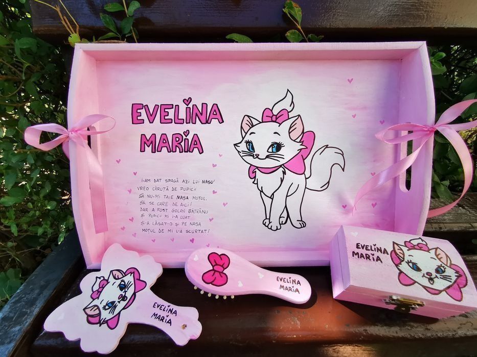 Tava moț / set taviță moț /  tavita turta personalizată pictată