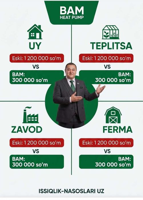 -40%  Тепловой Насос Большой Чимган Issiqlik Nasosi Большой Чимган