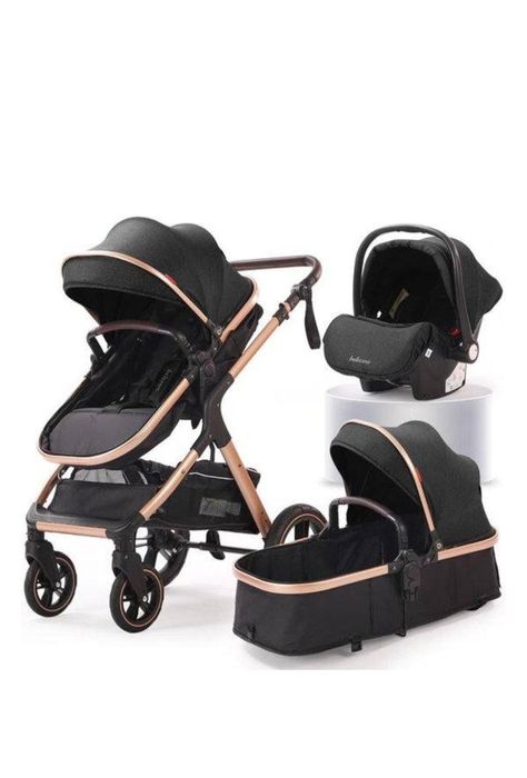 Коляска трансформер Belecoo X1, черный, золотой