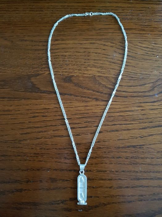 Lant argint 925 cu pandantiv egiptean masiv,poansonat,deosebit