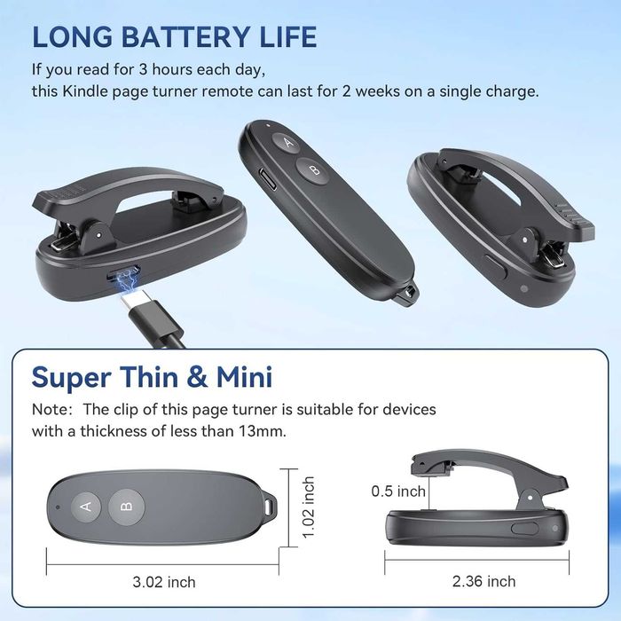 UBUYUONE RF Дистанционно за прелистване на страници (2 клипса)