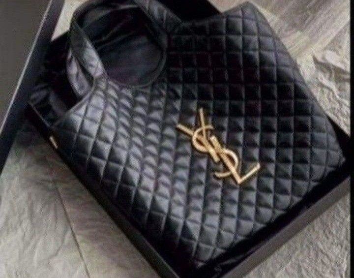 Geanta Ysl Maxy,logo metalic auriu, portofel simplu atasat, saculet