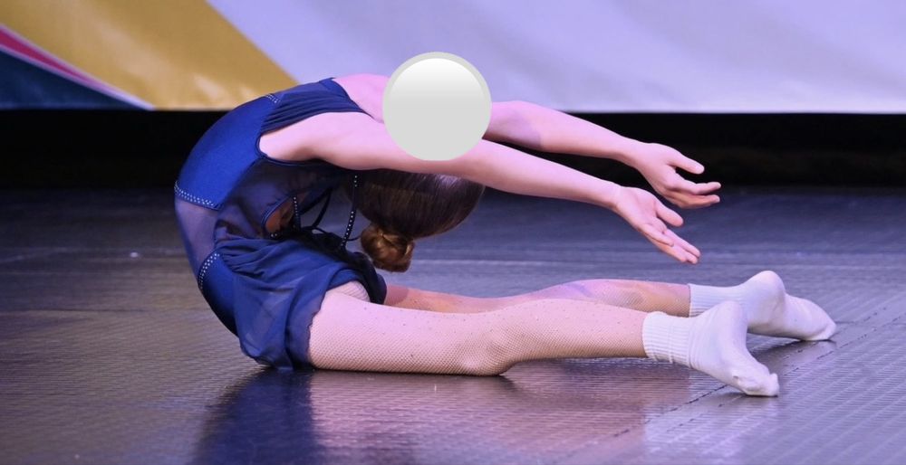 Сценичен костюм, танцово трико в син цвят за дете