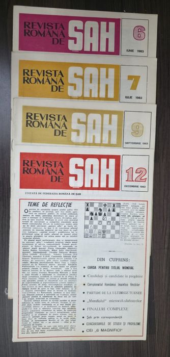 Colecție Revista Română de Șah anii '80 – set aproape complet, vintage