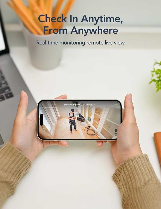 GNCC GC3 Комплект 2 броя вътрешна охранителна камера 1080P, CCTV